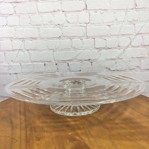 Stuart Crystal England Round Clear Glass Cake Pedestal Dish - Picture 1 of 6